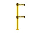 Montour Line Stanchion Dual Belt Barrier Fixed Base Yellow Post 9ft.Dange..Belt MSX630DF-YW-DANGEYB-90